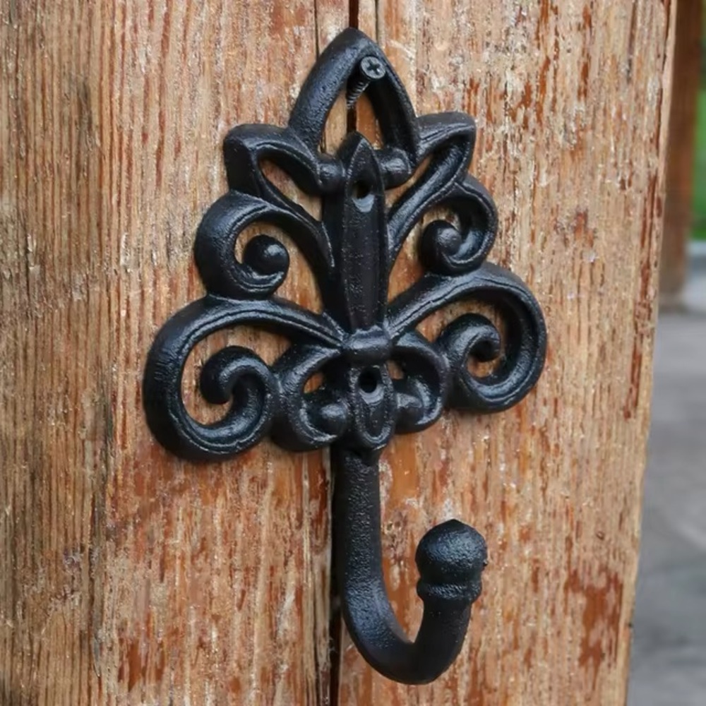 2/ Antique Black Crown Cast Iron Wall Hook